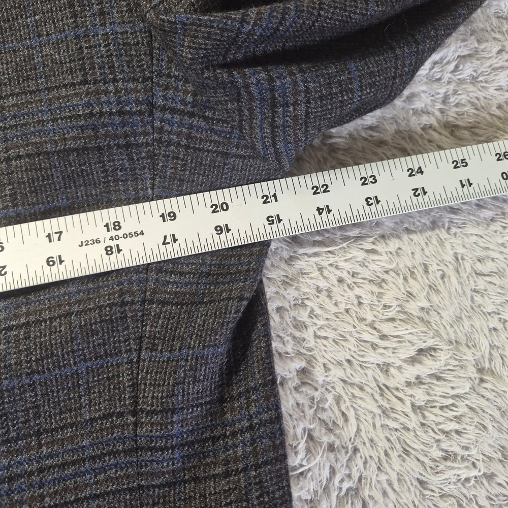 Lauren Ralph Lauren Glen Plaid Wool Blazer 39R Mens Charcoal Blue Sport Coat - Picture 9 of 9